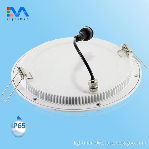 20W Waterproof Round LED Panel Downlight IP44 IP54 IP65